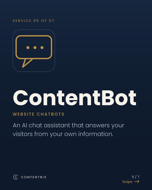Contentrix slide: ContentBot: Website chatbots